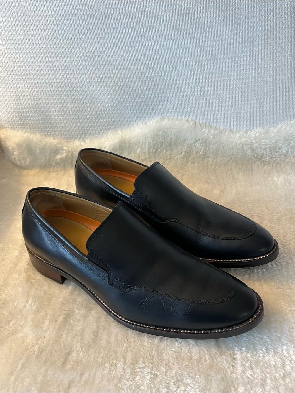 Cole Haan Black Leather Slip-On Dress Loafers